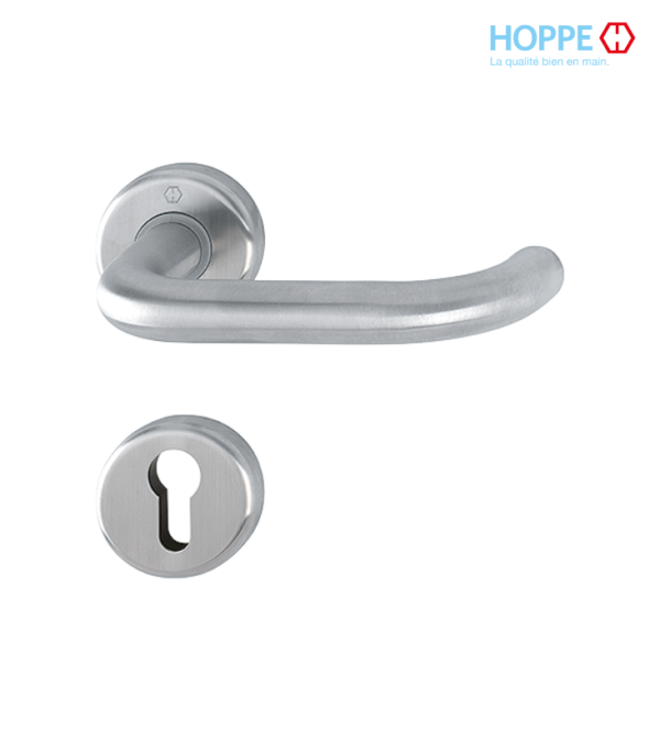 Poignée de porte HOPPE Baden en inox pour porte intérieure
