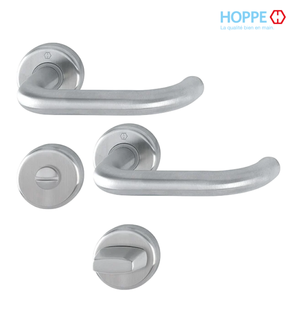 Poignée de porte HOPPE Baden en inox pour porte intérieure – Porte salle de bain