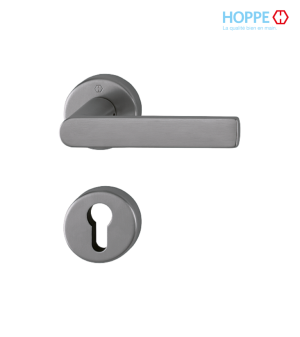 Poignée de porte HOPPE Los Angeles en laiton pour porte intérieure / Anthracite satiné