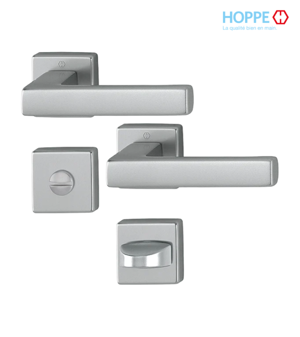Porte salle de bain / Aspect inox
