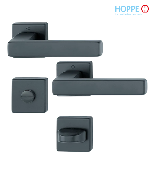 Porte salle de bain / Noir mat