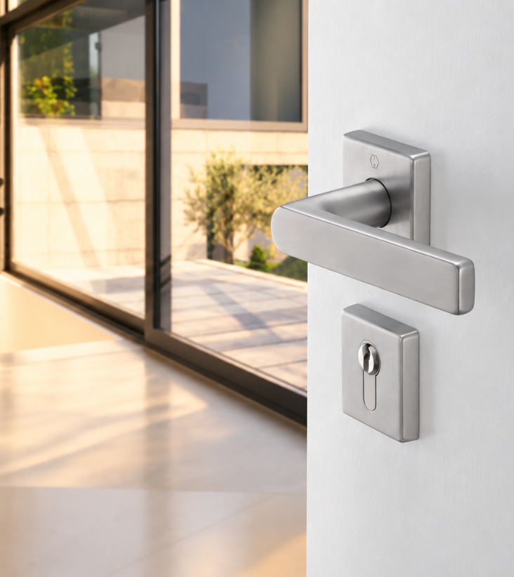 Poignée de porte HOPPE Los Angeles en laiton pour porte intérieure