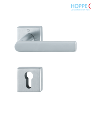 Poignée de porte HOPPE Los Angeles en laiton pour porte intérieure / Chromé satiné Poignée de porte HOPPE Los Angeles en laiton pour porte intérieure / Chromé satiné