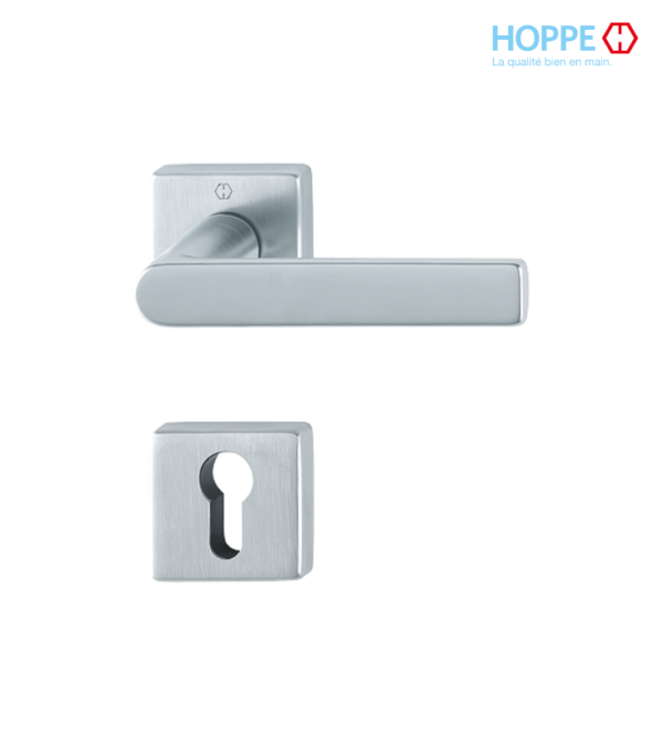 Poignée de porte HOPPE Los Angeles en laiton pour porte intérieure / Chromé satiné