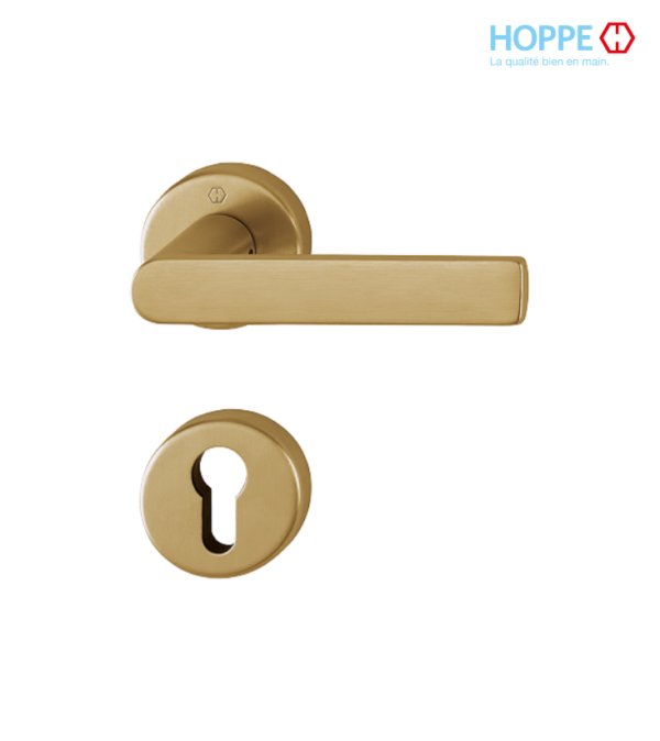 Poignée de porte HOPPE Los Angeles en laiton pour porte intérieure / Laiton satiné